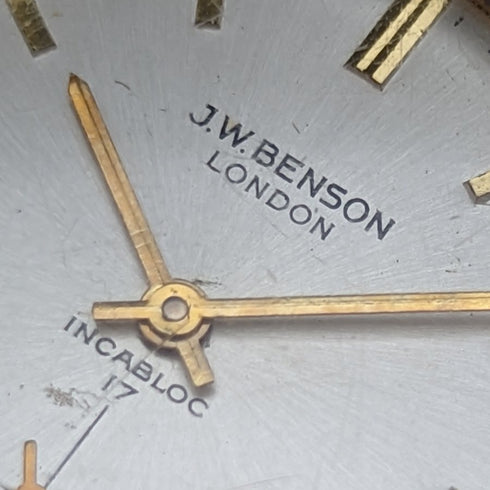 英国ヴィンテージ ベンソン 紳士用腕時計 金張りケース 17石 動作良好